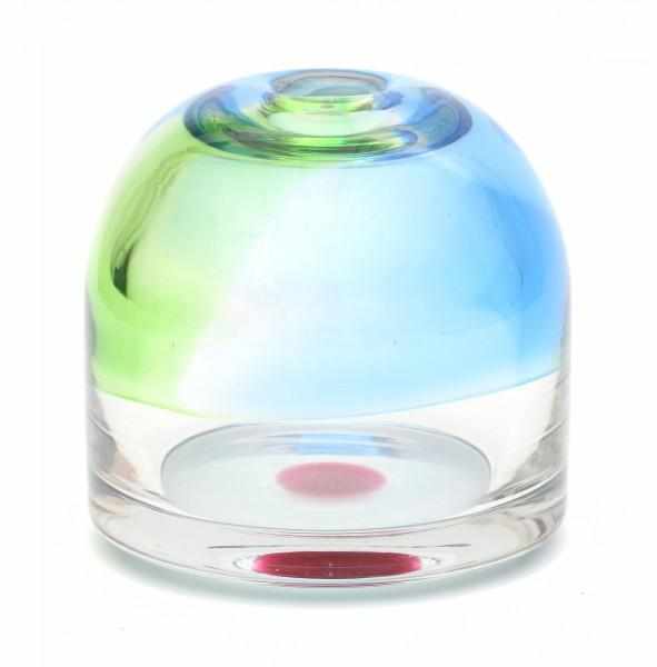 Siem van der Marel (1944)A cylindrical clear, green, pink and blue glass serica vase with rounded