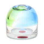 Siem van der Marel (1944)A cylindrical clear, green, pink and blue glass serica vase with rounded