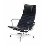 Charles & Ray EamesAn adjustable and revolving EA124 easy chair of the Aluminium Group, black