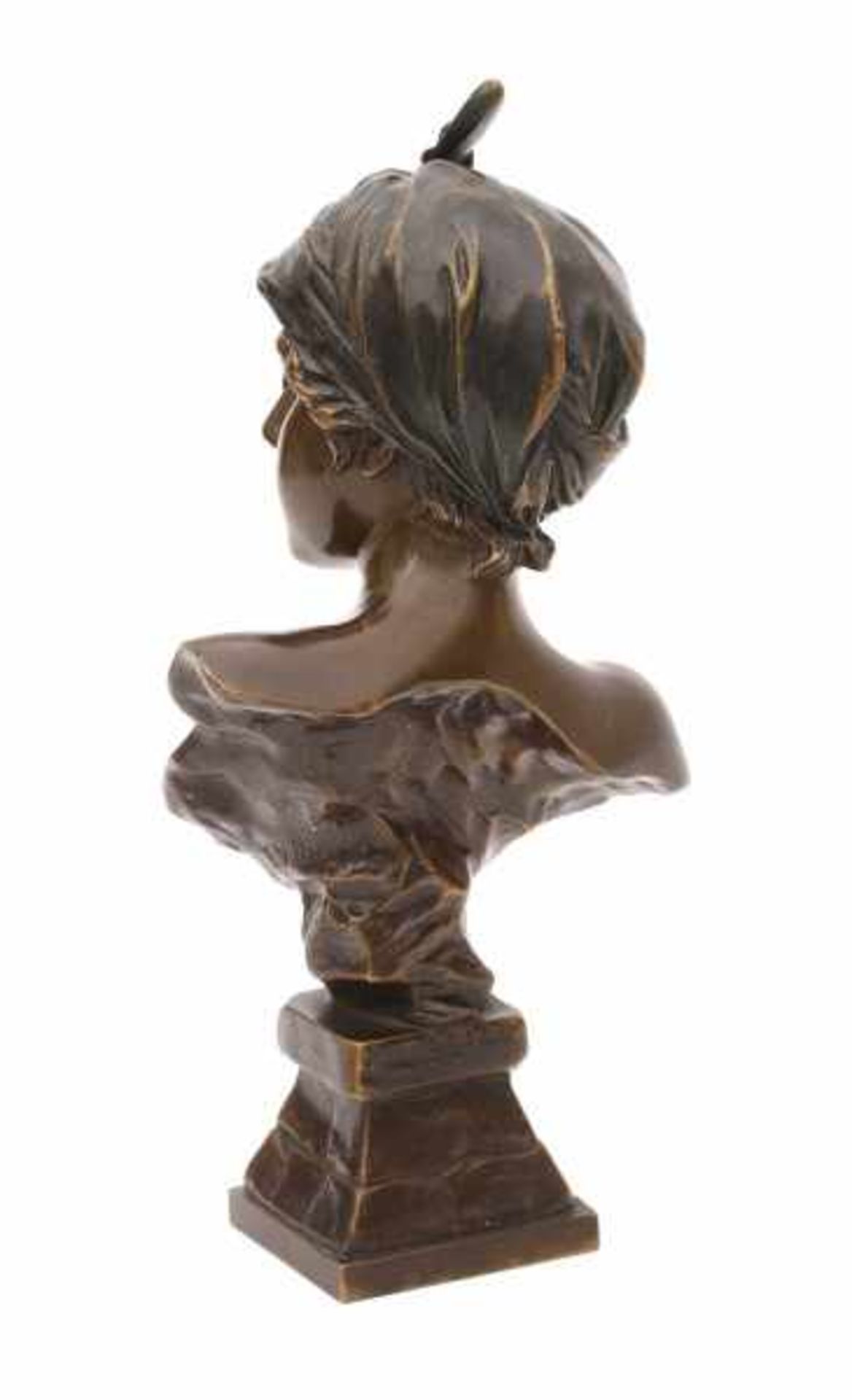 Emmanuel Villanis (1858-1914)A patinated bronze figure of a female bust, titled to the base: - Bild 2 aus 4