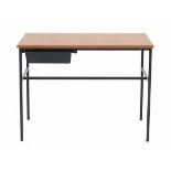 Pierre Guariche (1926-1995)A black lacquered metal and wood-print formica junior desk, produced by