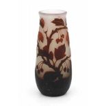 Arsall (Vereinigte Lausitzer Glaswerke)A cameoglass vase with brown floral pattern on a frosted