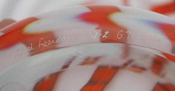 Gerard Thomassen (1926-2004)A cylindrical clear, white, and orange glass 'Zuil van Oranje' Serica - Image 3 of 3