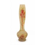 Daum, NancyA cameoglass vase decorated with rosehips, marked with cameo signature: Daum Nancy and