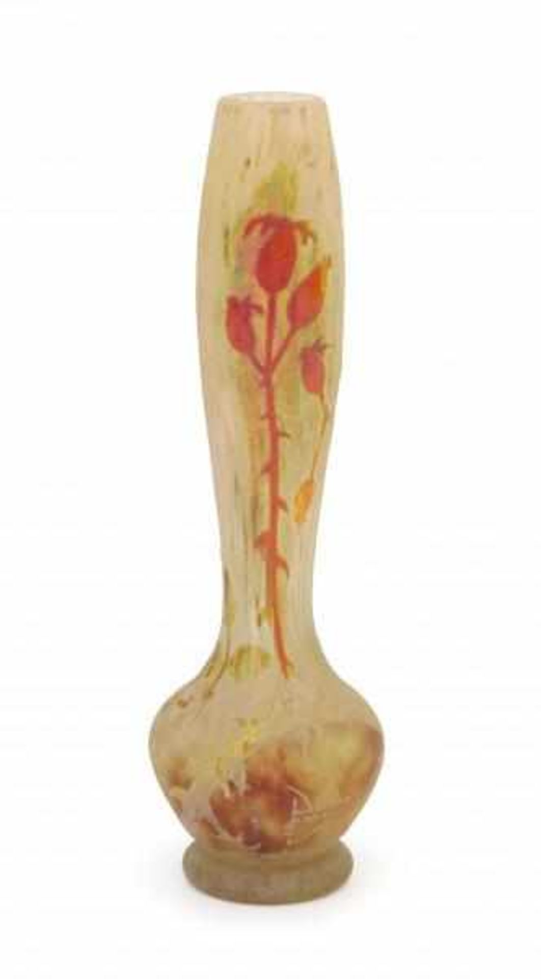 Daum, NancyA cameoglass vase decorated with rosehips, marked with cameo signature: Daum Nancy and