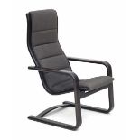 Yngve Ekström (1913-1988)An ebonised bent wood Lamello chair with grey fabric upholstery, produced
