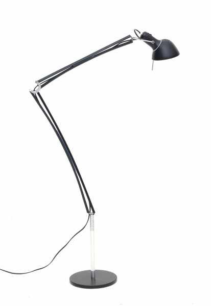 Yaakov Kaufman (1945)An adjustable, partly black lacquered metal and aluminium floorlamp, model