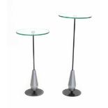 Gert Batenburg (1960)Two metal and glass Jongleur occasional tables in different heights, produced