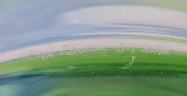 Siem van der Marel (1944)A cylindrical clear, green, pink and blue glass serica vase with rounded - Image 3 of 3