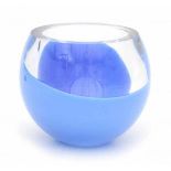 Cees Dam (1932)A clear and blue glass bowl, probably a prototype for a Serica, produced by Royal