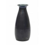 Willem Coenraad Brouwer (1877-1933)A black glazed ceramic vase with blue top rim, produced by