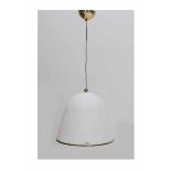 Franco BrescianiA white plastic hanging lamp with brass details, produced by iGuzzini, Italy,