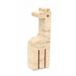 Fratelli Manelli, ItalyA travertine figure shaped as a stylized giraffe, 1970s.26,5 cm. h.