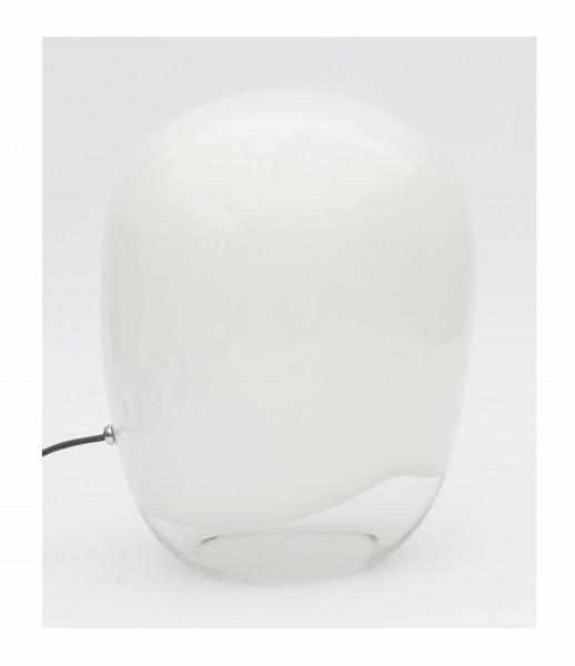 Luciano VistosiA clear and white opaque glass Nessa table lamp, 1980s.42 cm. h.