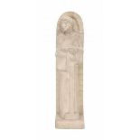 Guérin, BouffioulxAn Art Deco grès stoneware sculpture depicting the apostle Matthew, with measuring