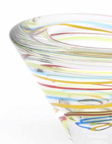 Siem van der Marel (1944)A clear glass bowl with colourful spirals, produced by Glasfabriek Leerdam, - Image 2 of 3