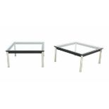 Le Corbusier, Pierre Jeanneret & Charlotte PerriandTwo square black lacquered and chromium plated