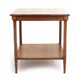 Nieuwe KunstA mahogany square section occasional table with geometrical fruitwood inlay, circa 1910,