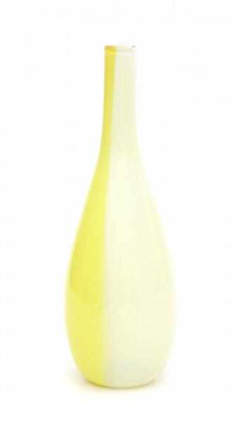 Floris Meydam (1919-2011)A yellow and white glass Serica flask, produced by Glasfabriek Leerdam,