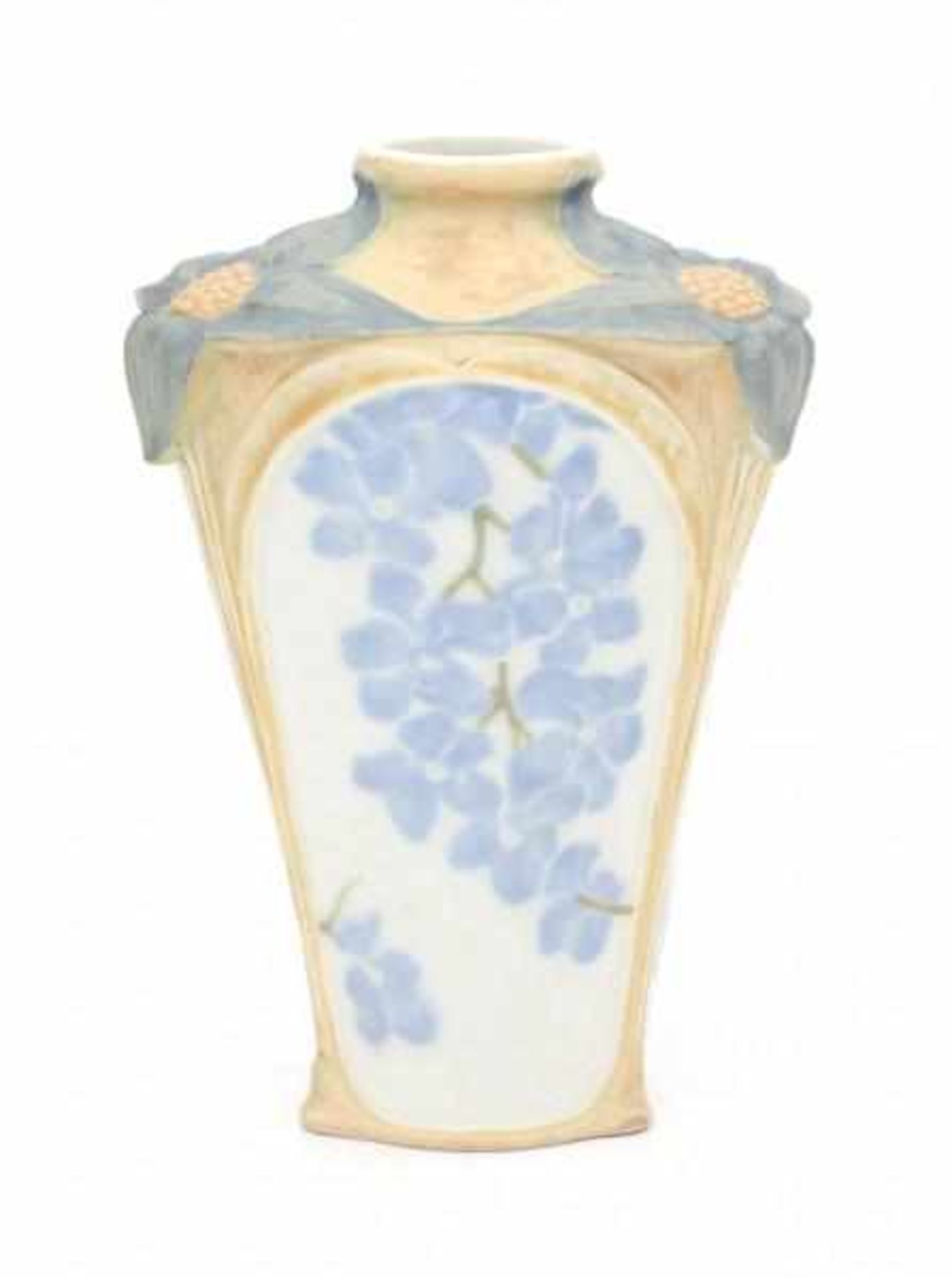 Louis Lourioux, FranceA partly glazed moulded porcelain vase decorated with Art Nouveau floral