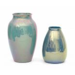 Kunstaardewerkfabriek St. Lukas Two lustre glazed ceramic vases, modelnumbers 38 (tallest) and 45 (