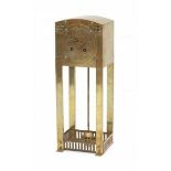 Nieuwe KunstA brass mantelclock with geometrical black stained ornaments to the corners and to the