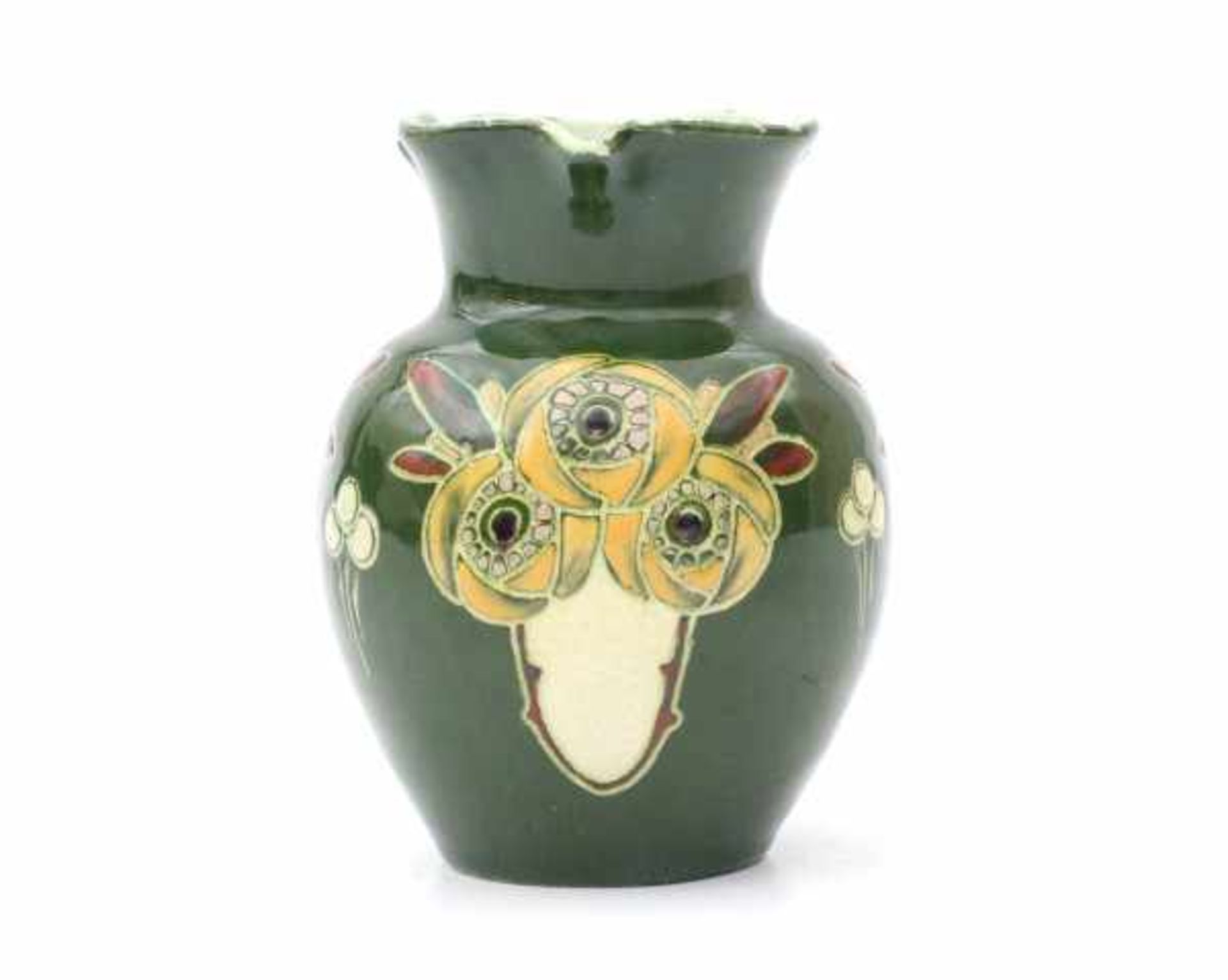 Baron, BarnstapleAn Art Nouveau ceramic vase decorated with repeating stylized floral pattern,