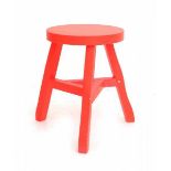Tom Dixon (1959)A fluorescent orange lacquered wooden Offcut Stool, marked underneath the seat,