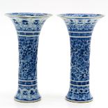 A Pair of Blue and White Vases