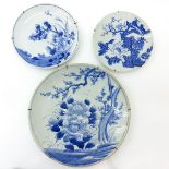 Three Blue and White Plates