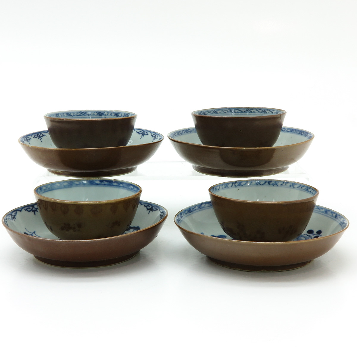 Four Chinese Batavianware Cups and Saucers - Image 4 of 8