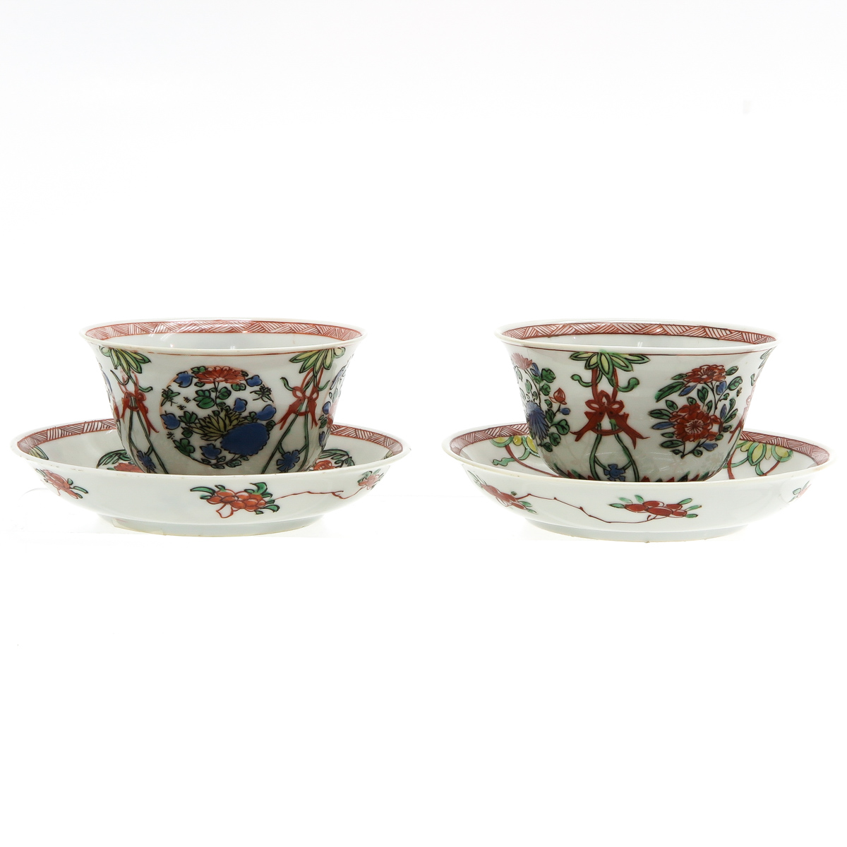 Two Chinese Cups and Saucers - Image 3 of 6