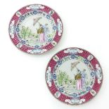 Two Famille Rose Plates