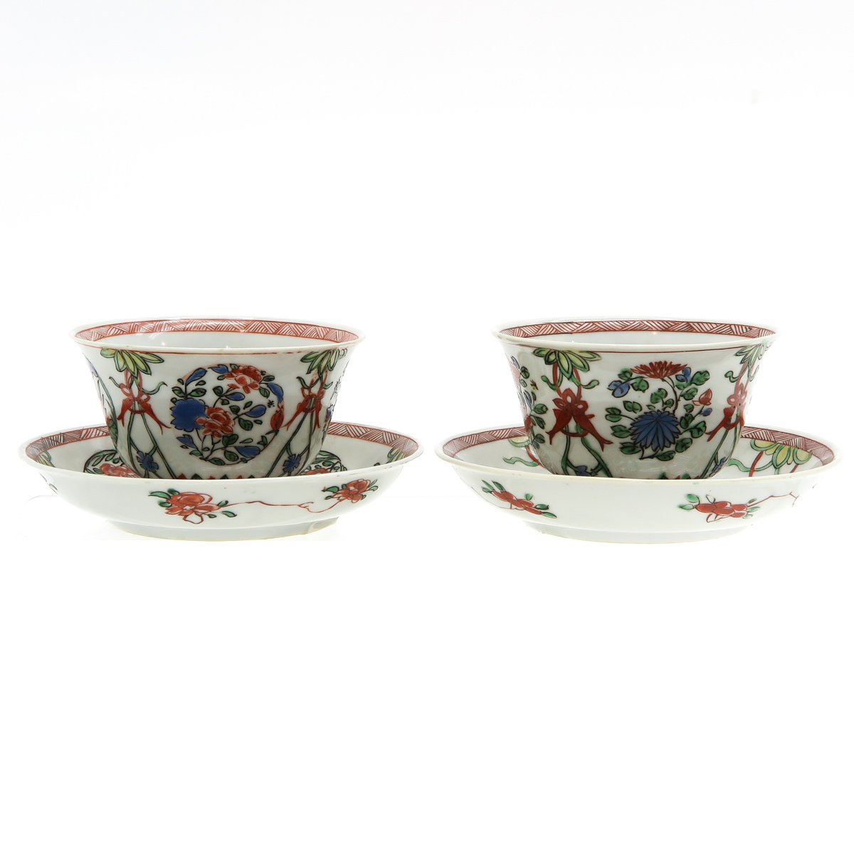 Two Chinese Cups and Saucers - Image 2 of 6