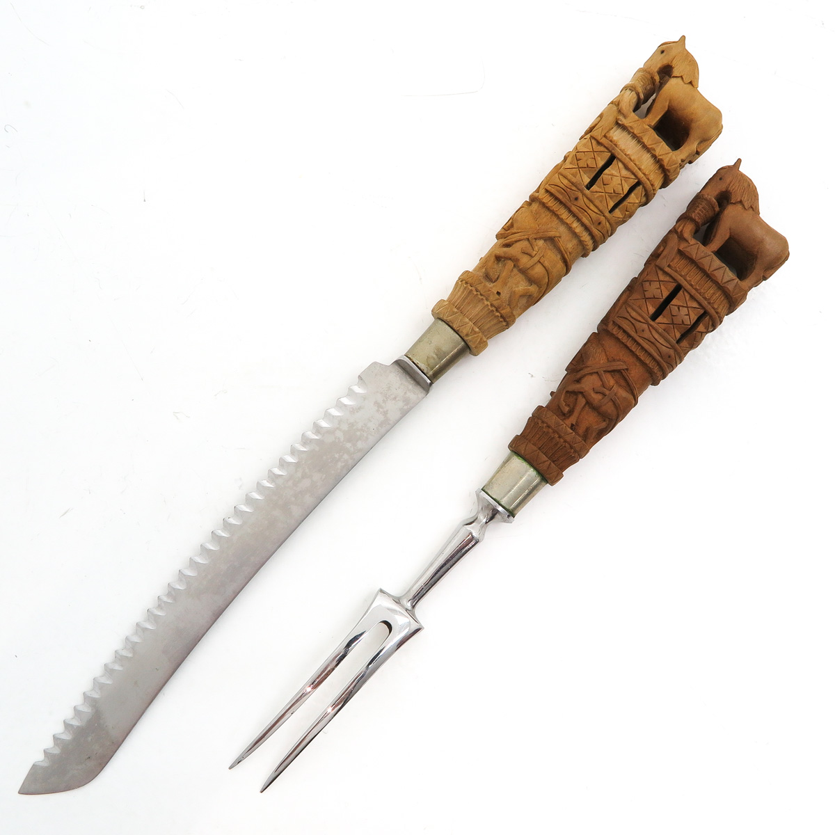 A Folk Art Knife and Meat Fork - Image 2 of 6