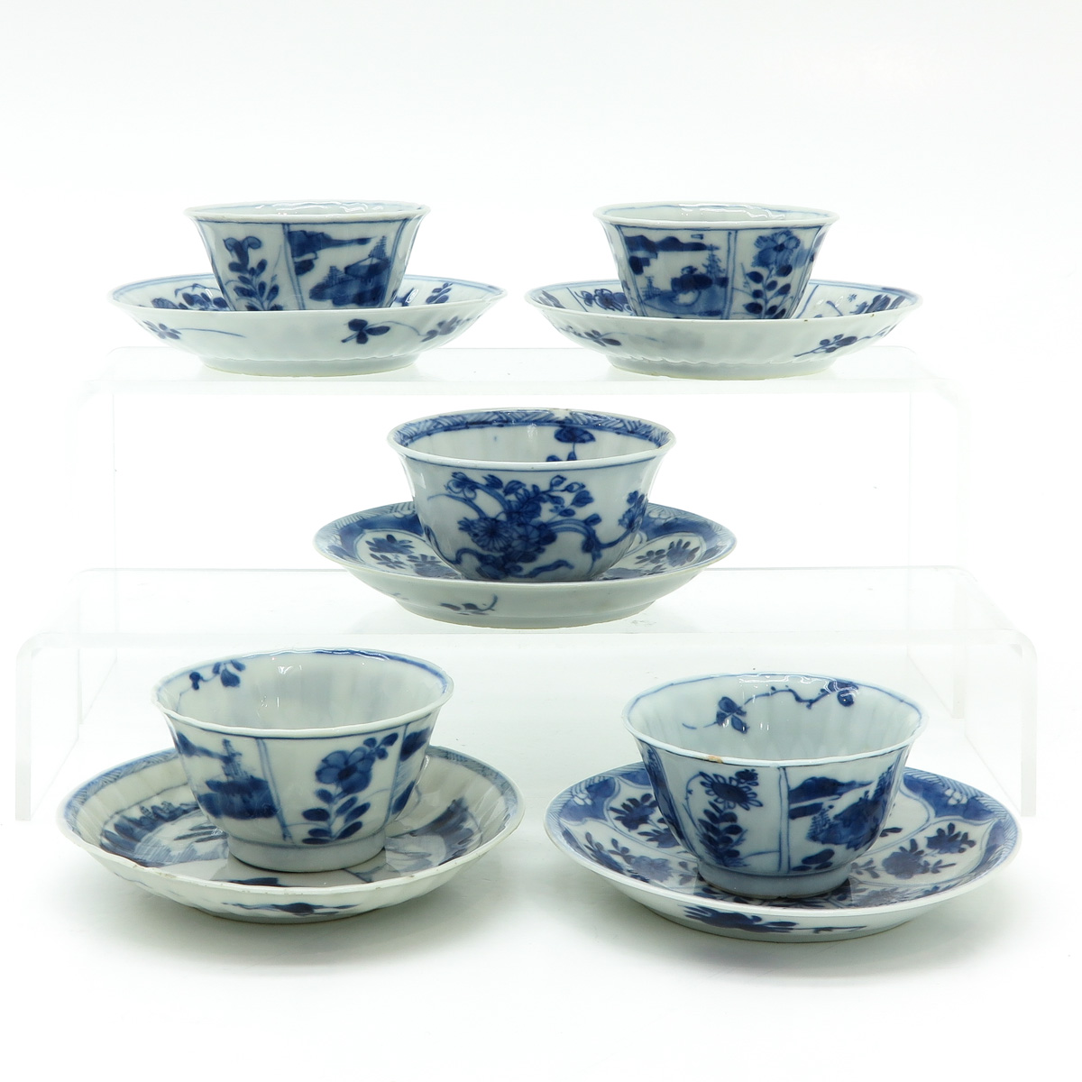 Five Chinese Cups and Saucers - Image 4 of 8