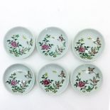 Six Chinese Famille Rose Plates