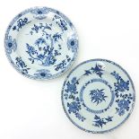 Two Chinese Blue and White Chargers