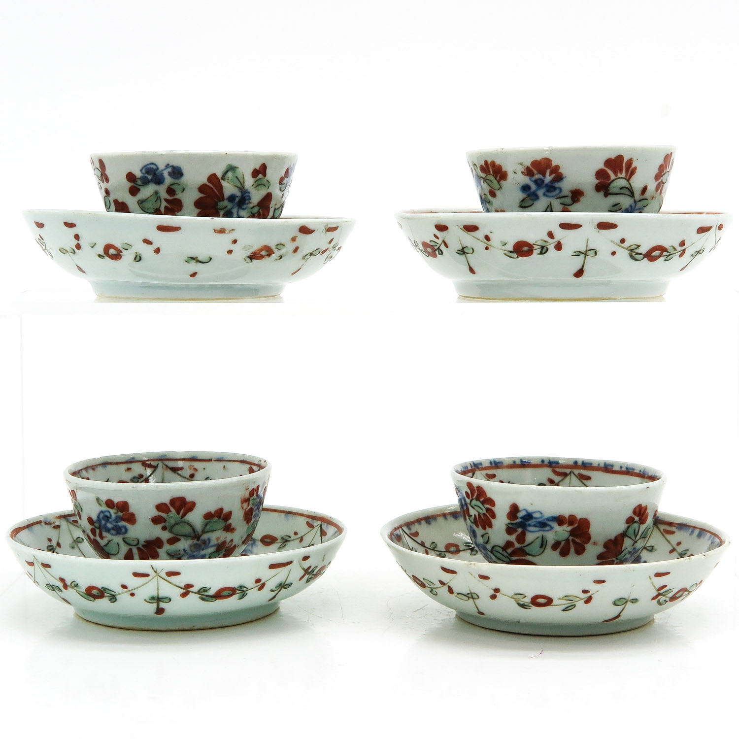 Four Polychrome Decor Cups and Saucers - Image 2 of 10