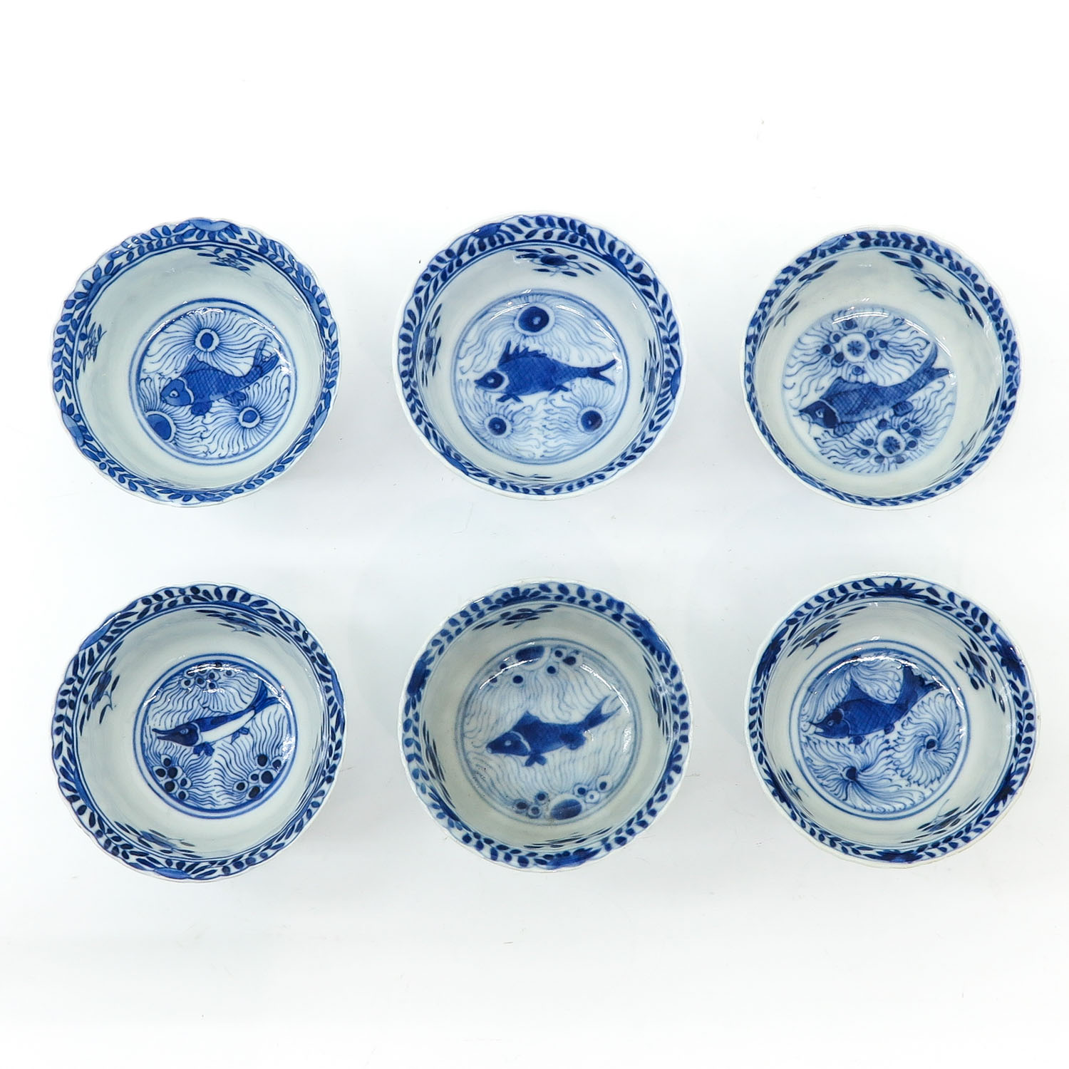 Six Blue and White Cups and Saucers - Image 5 of 10