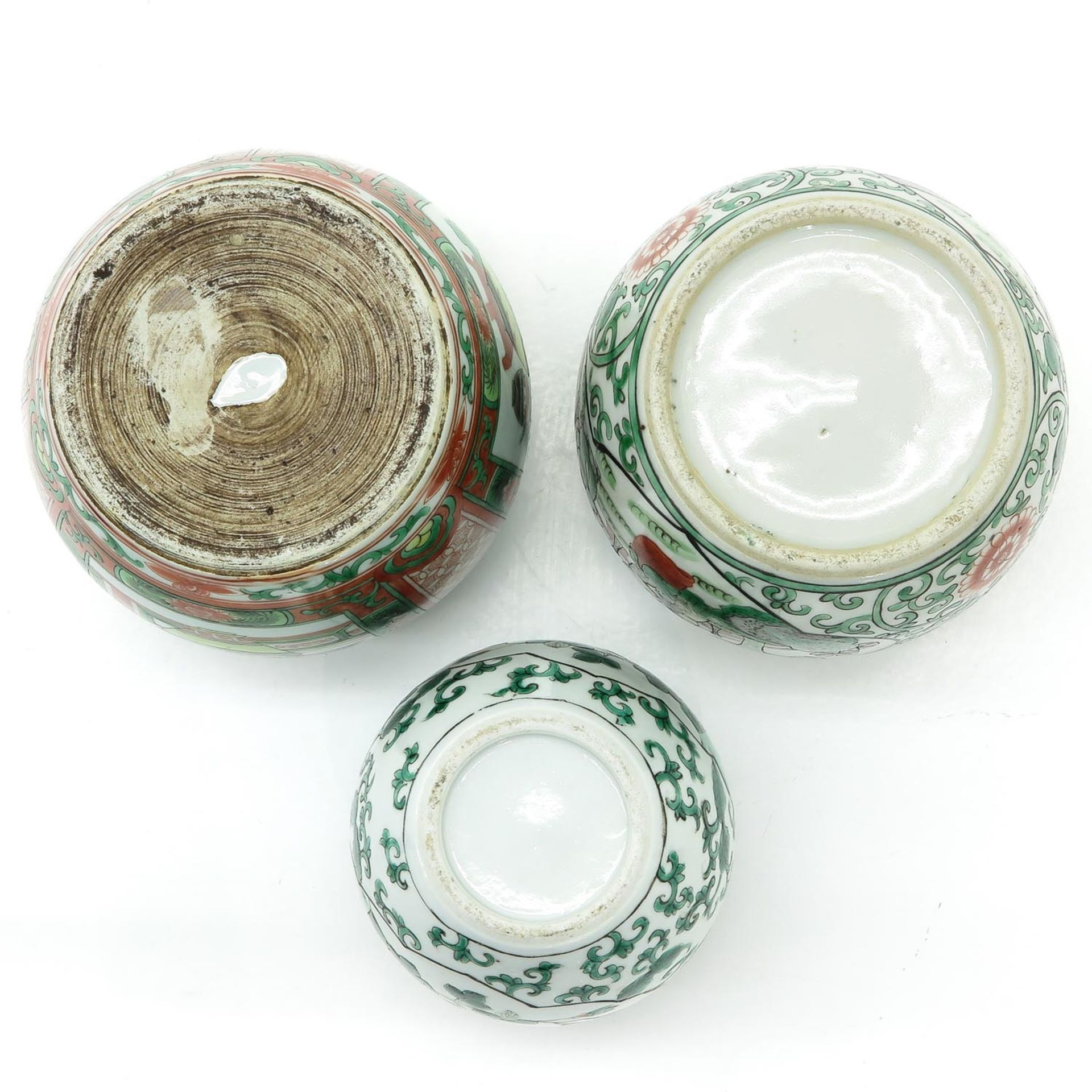 Three Famille Verte Decor Ginger Jars - Bild 6 aus 10