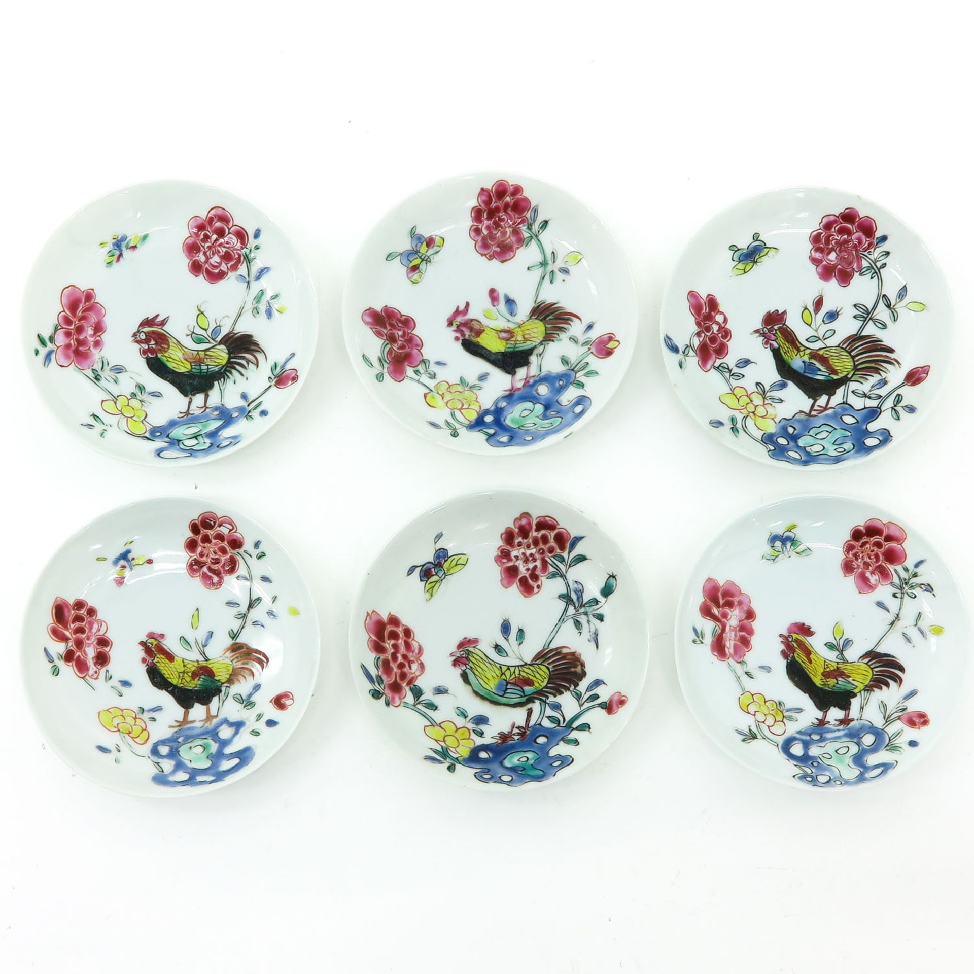 Six Famille Rose Cups and Saucers - Bild 7 aus 10