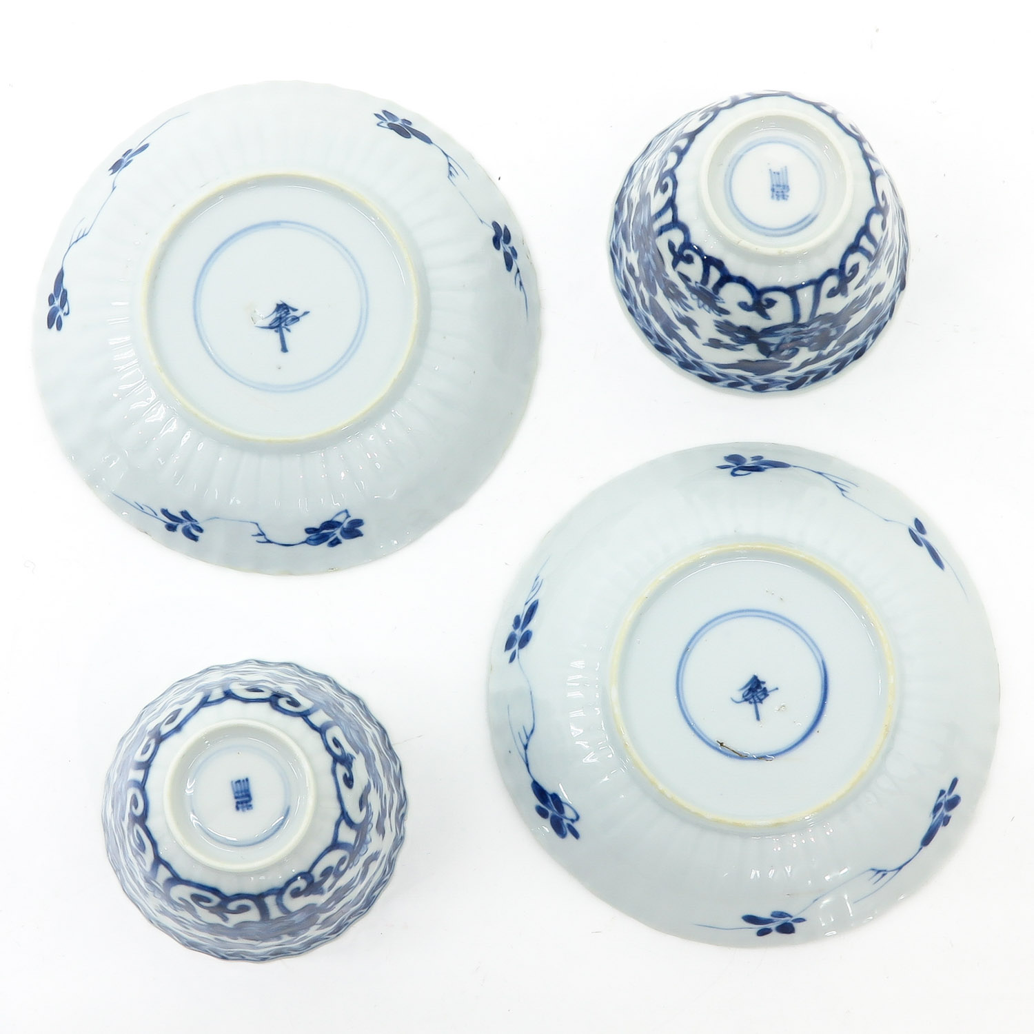 Two Blue and White Cups and Saucers - Image 6 of 8