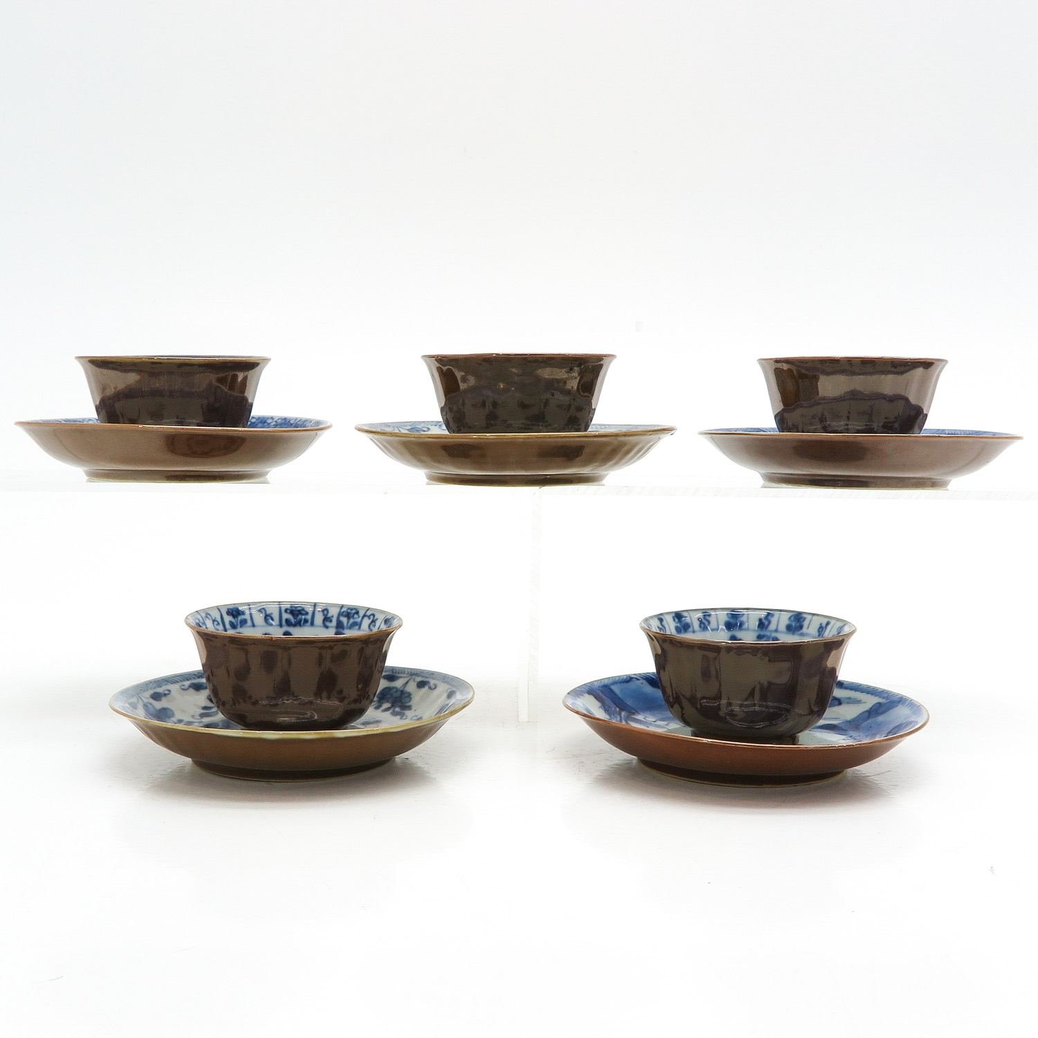 Five Batavianware Cups and Saucer - Image 3 of 7