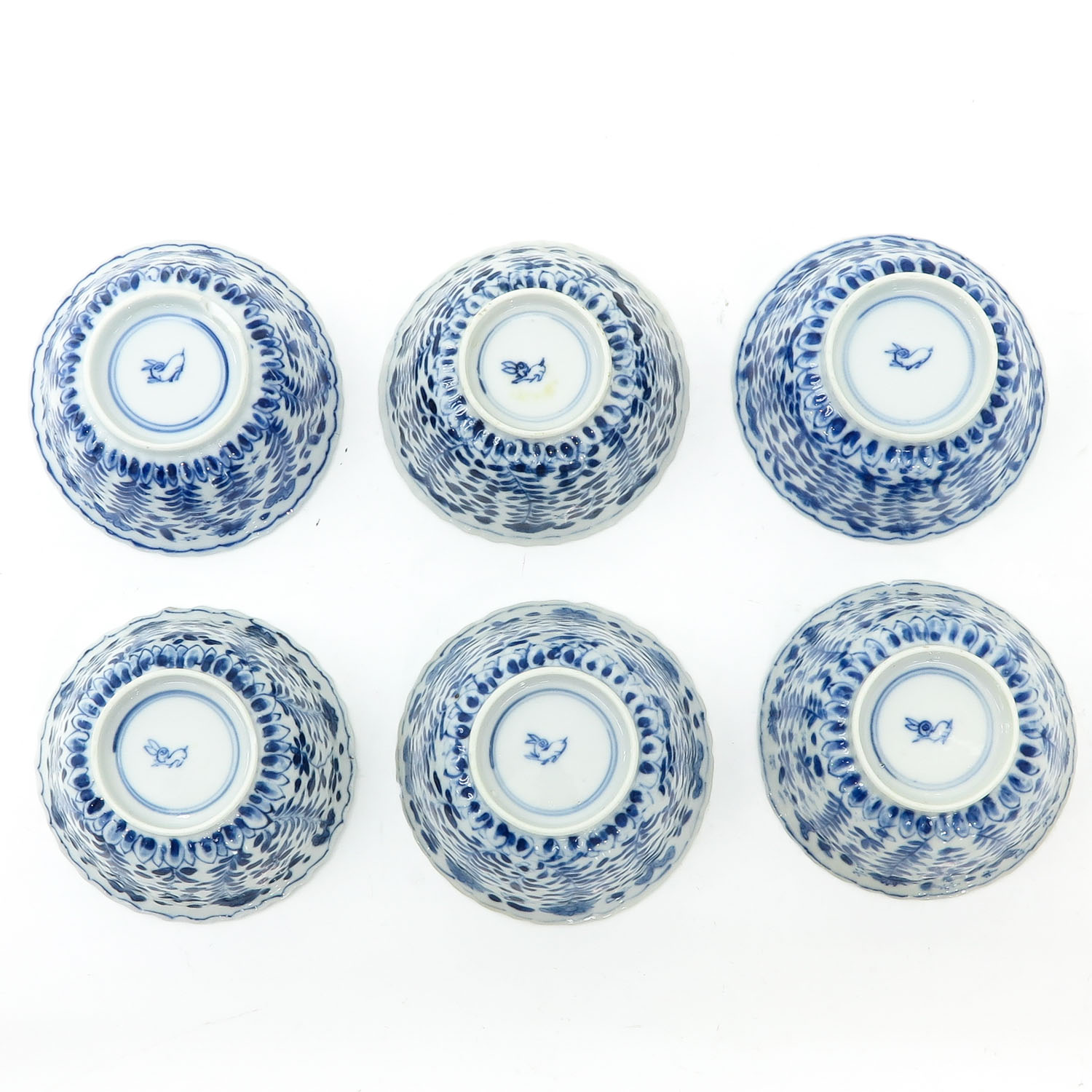 Six Blue and White Cups and Saucers - Image 5 of 7