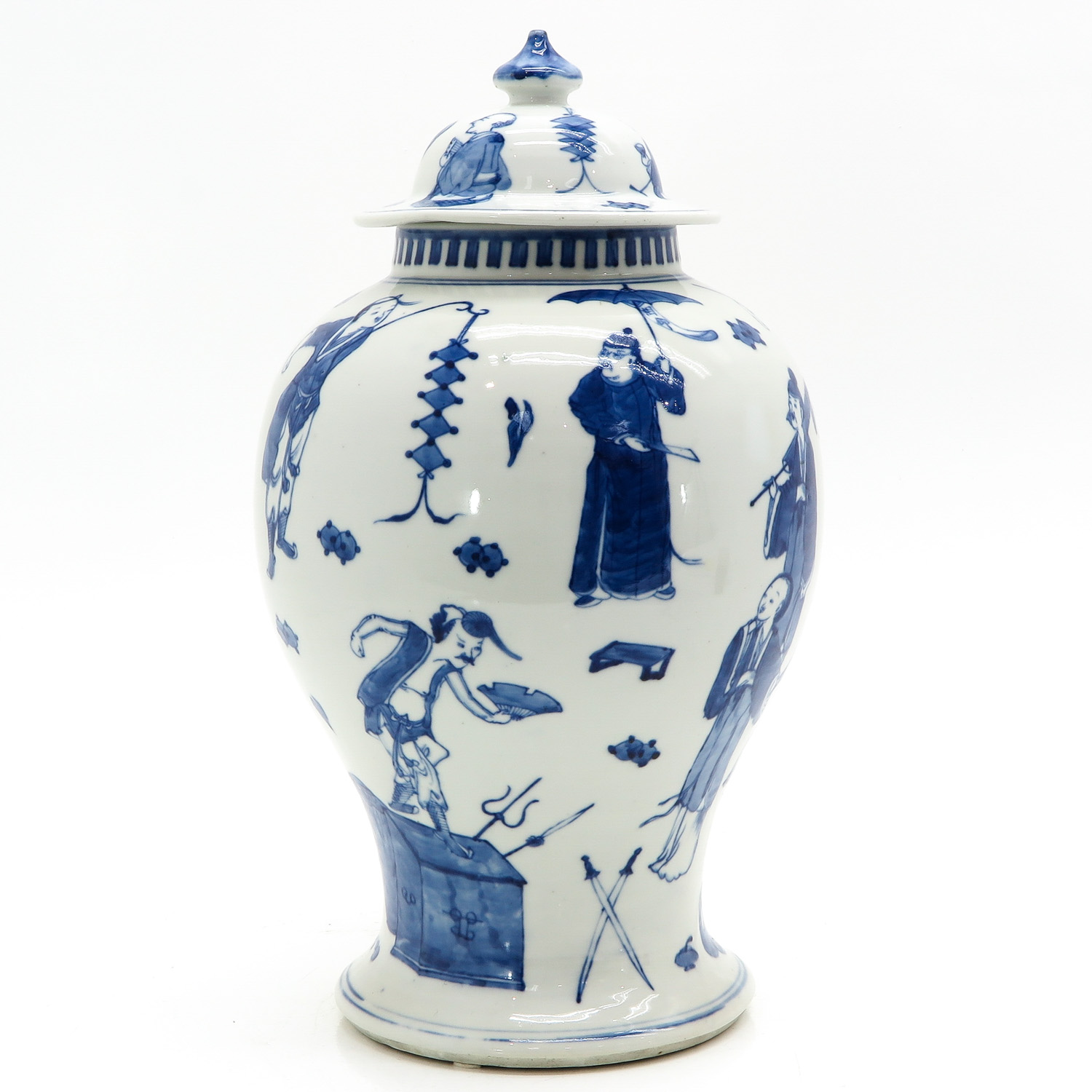 A Blue and White Temple Jar - Image 3 of 9