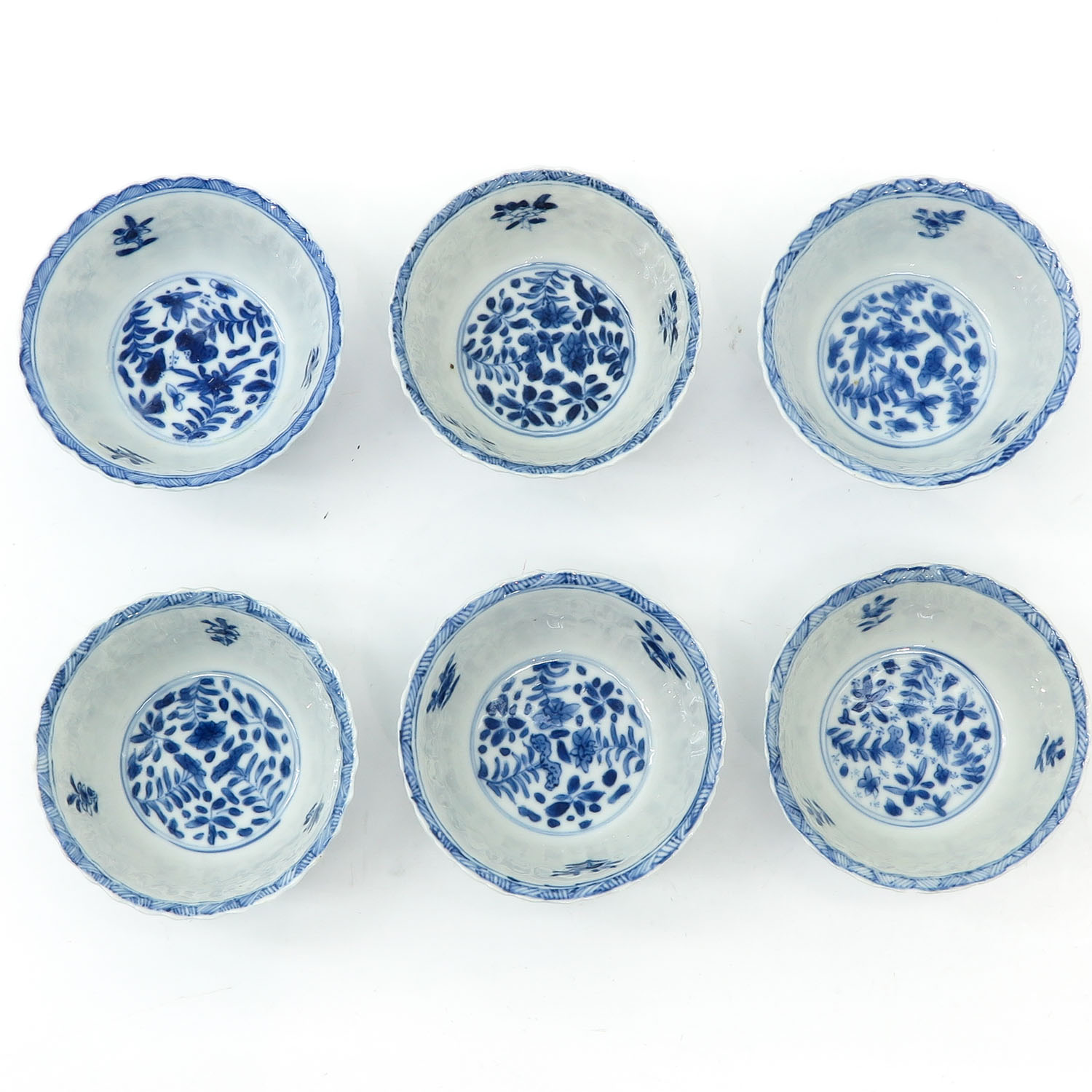 Six Blue and White Cups and Saucers - Image 4 of 7