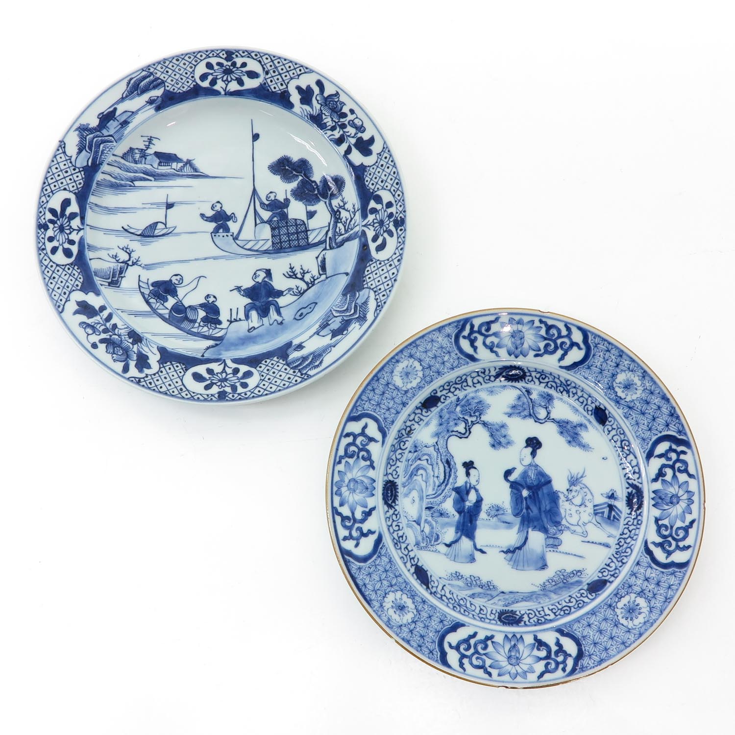 Two Blue and White Plates