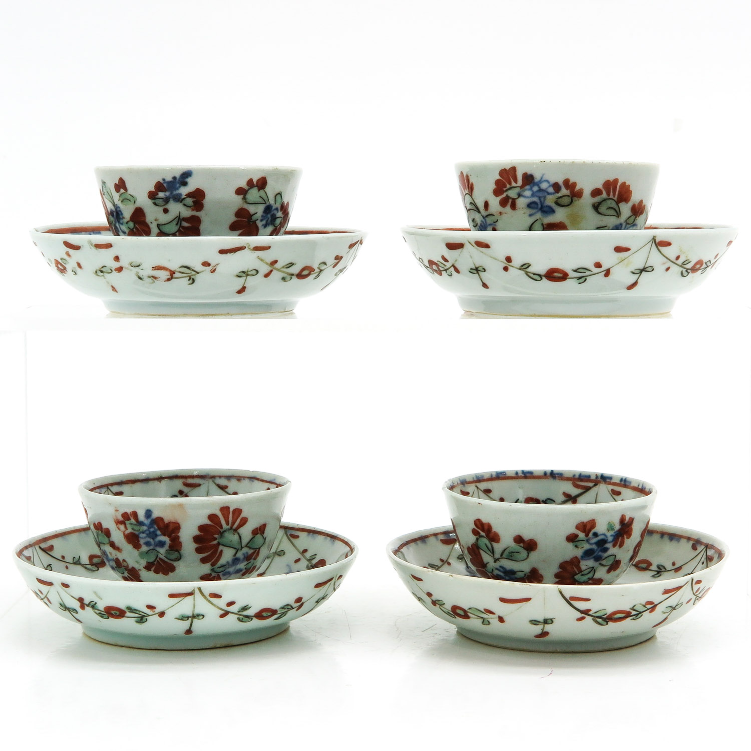 Four Polychrome Decor Cups and Saucers - Image 3 of 10