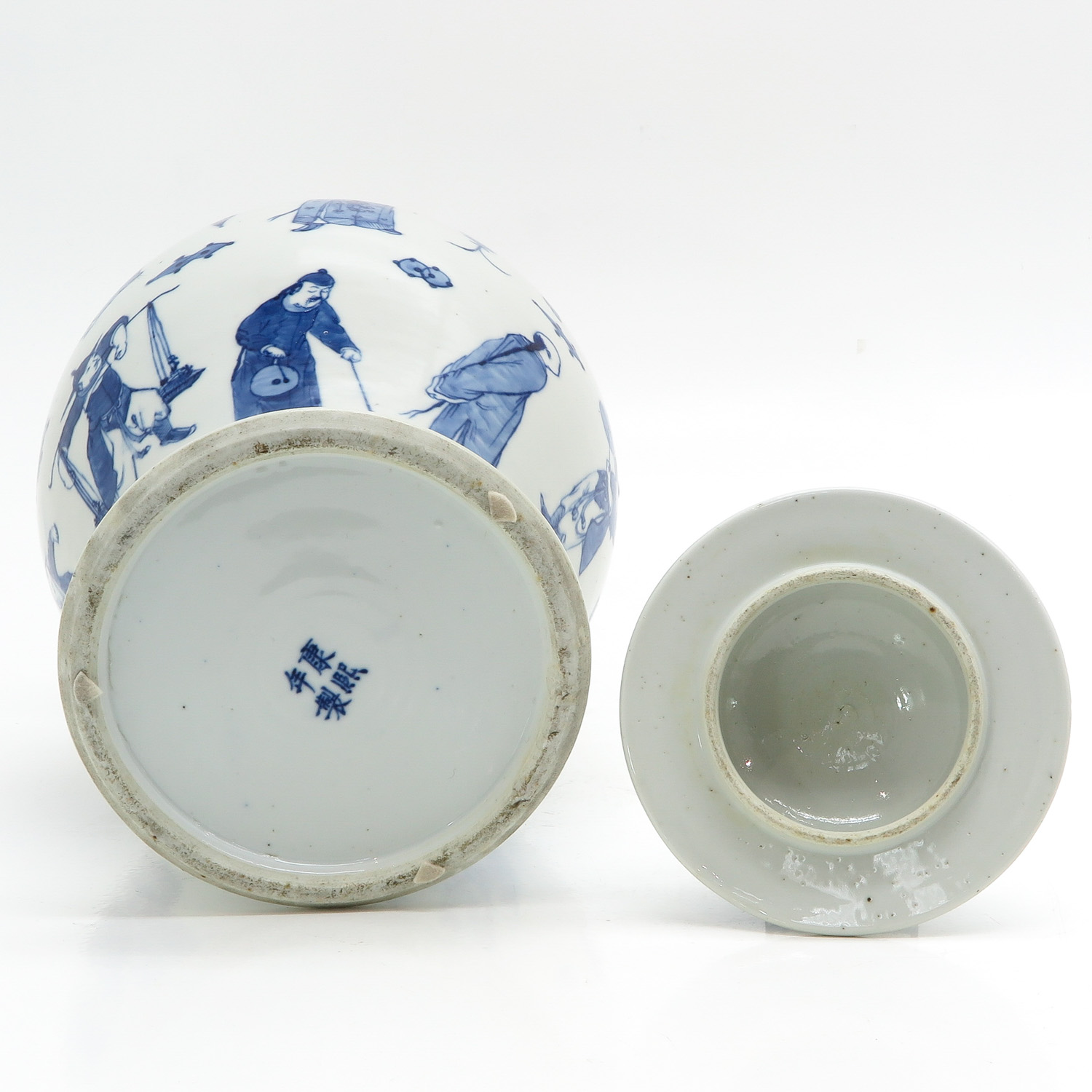 A Blue and White Temple Jar - Image 6 of 9